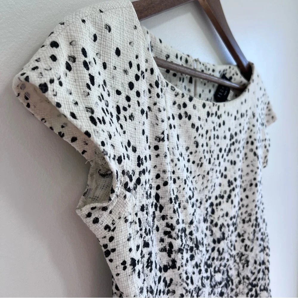 Yeohlee Floral print Sheath Midi Dress Cap Sleeves, Boat Neck, Black & White, 8 - Picture 9 of 13